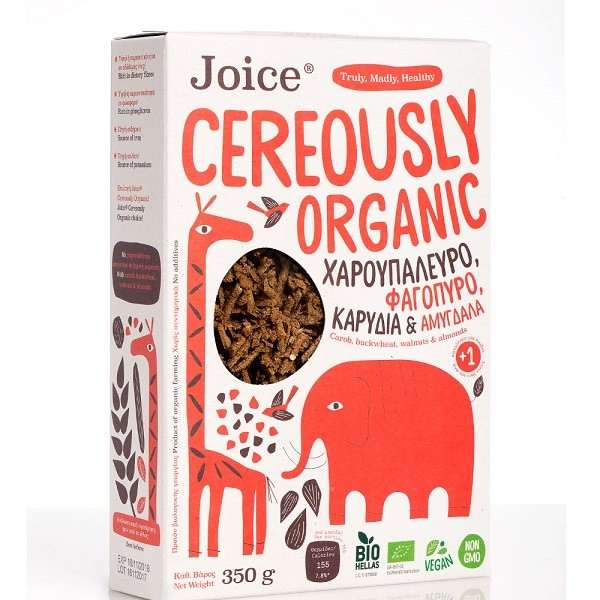 Joice Cereals with Carob Flour, Buckwheat, Walnuts and Almonds Bio