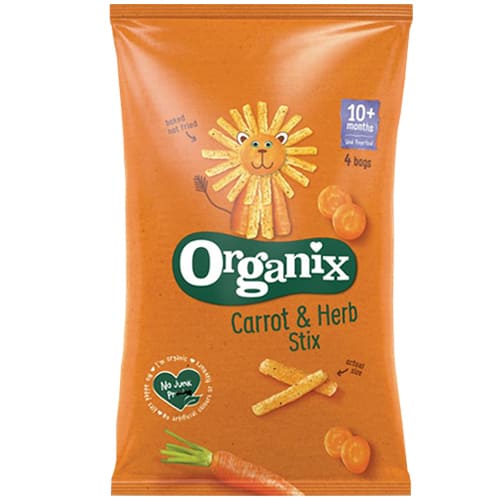 Organix Baked Corn Snack with Carrot from 10 Months